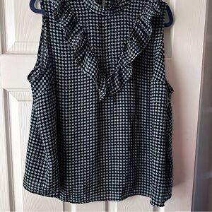 Who What Where brand Navy Blue Sleeveless Ruffle Top size 2x